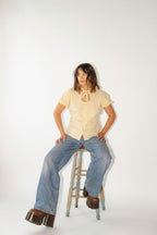 lillia keyhole button-up shirt