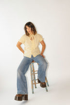 lillia keyhole button-up shirt