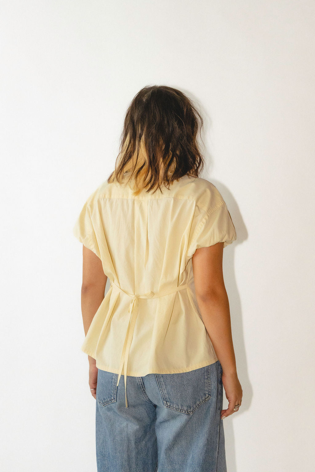 lillia keyhole button-up shirt