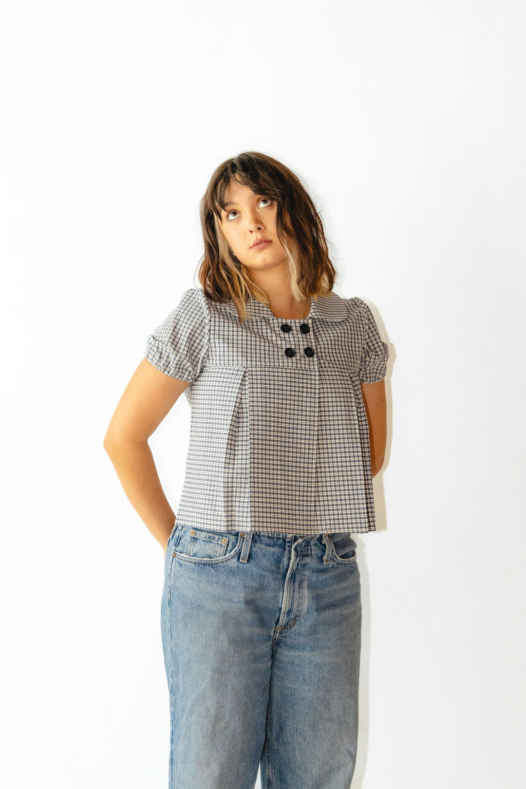 babydoll peter pan collar top